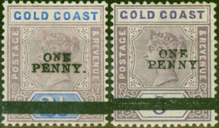 Valuable Postage Stamp Gold Coast 1901 Surch Set of 2 SG35-36 Fine LMM (2)
