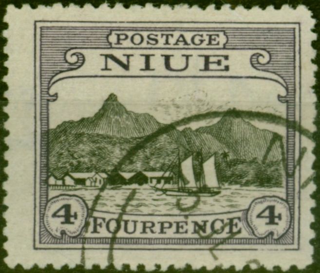 Valuable Postage Stamp Niue 1927 4d Black & Violet SG47 Fine Used