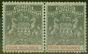 Old Postage Stamp from Rhodesia 1893 4s Grey-Black & Vermilion SG26 Superb MNH Pair