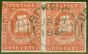 Valuable Postage Stamp from British Guiana 1853 1c Vermilion SG11 Superb Used Pair BERBICE JA 27 1856 CDS Fine Rare Multiple Ex-Sir Ron Brierley (Lionheart)