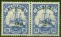 Old Postage Stamp from Cameroon 1915 2d on 20pf Ultramarine SGB4a Surch Double One Albino V.F Very Lightly Mtd Mint