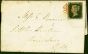 Valuable Postage Stamp from GB 1840 1d Penny Black SG2 (F-F) Good Used on Letter Sheet