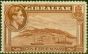 Old Postage Stamp Gibraltar 1938 1d Yellow-Brown SG122 P.14 Fine LMM