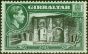 Rare Postage Stamp Gibraltar 1938 1s Black & Green SG127a P.13.5 Fine VLMM