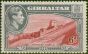 Old Postage Stamp Gibraltar 1938 6d Carmine & Grey-Violet SG126a P.14 Fine MM