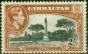 Rare Postage Stamp from Gibraltar 1942 2s Black & Brown SG128b P.13 Fine Lightly Mtd Mint