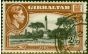 Valuable Postage Stamp Gibraltar 1942 2s Black & Brown SG128b P.13 Fine Used