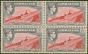 Rare Postage Stamp from Gibraltar 1945 6d Scarlet & Grey-Violet SG126c V.F MNH Block of 4