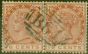Collectible Postage Stamp from Mauritius Used In Seychelles 1883 16c Chestnut SGZ59 Fine Used Re-Joined Pair