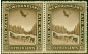 Collectible Postage Stamp from Newfoundland 1931 15c Chocolate SG195a Pair with & without Wmk V.F MNH