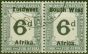 Old Postage Stamp from South West Africa 1924 6d Black & Slate SGD20 V.F.U