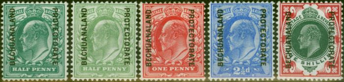 Collectible Postage Stamp from Bechuanaland 1904-12 Set of 5 SG66-70 Fine Mtd Mint