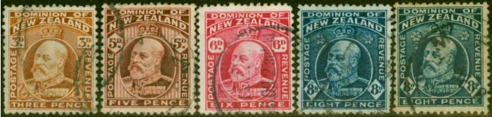 Collectible Postage Stamp from New Zealand 1915-16 Set of 5 SG401-404 P.14 x 13.5 Good Used