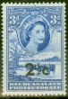Old Postage Stamp from Bechuanaland 1961 2 1/2c on 3d Brt Ultramarine SG160 Fine MNH