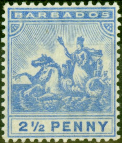 Collectible Postage Stamp from Barbados 1905 2s6d Blue SG139 Fine Lightly Mtd Mint