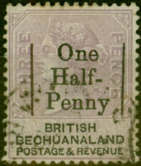 Rare Postage Stamp Bechuanaland 1888 1/2d on 3d Pale Reddish Lilac & Black SG29 Fine Used