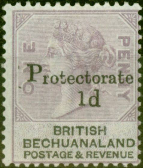 Collectible Postage Stamp from Bechuanaland 1888 1d on 1d Lilac & Black SG41a "Small Figure 1" Fine LMM
