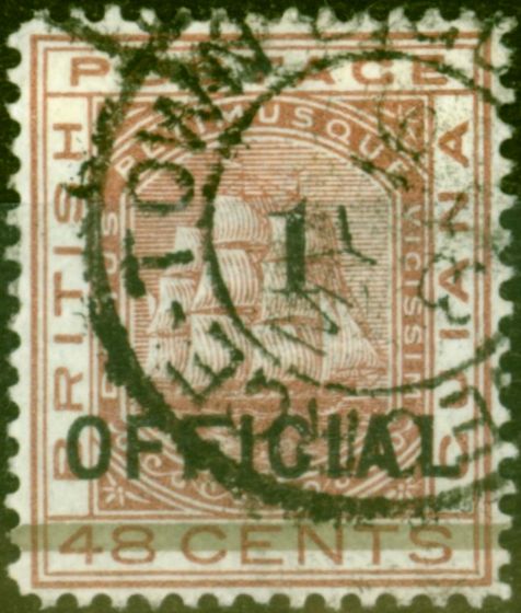 Collectible Postage Stamp from British Guiana 1881 1 on 48c Red-Brown SG154 Fine Used