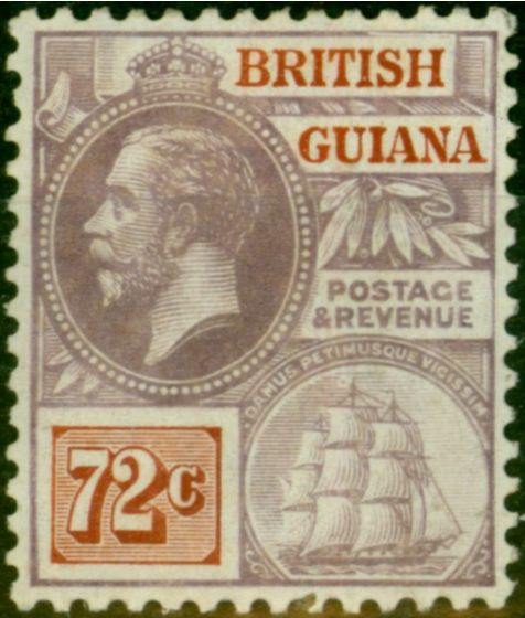British Guiana 1915 72c Purple & Orange-Brown SG268 Fine MM  King George V (1910-1936) Collectible Stamps