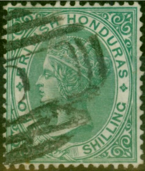 Valuable Postage Stamp British Honduras 1877 1s Green SG16 Fine Used
