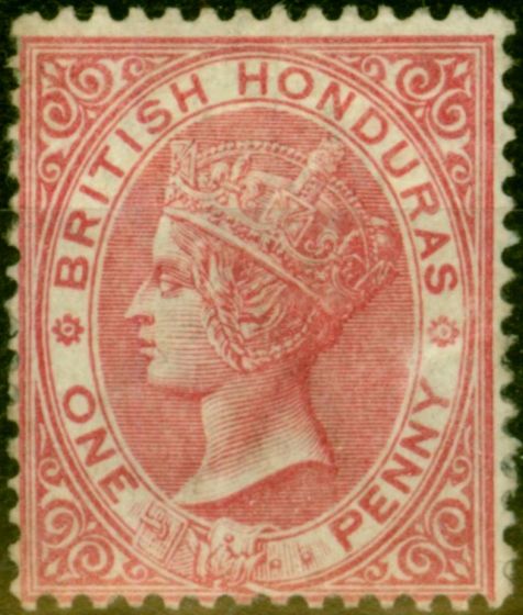 Old Postage Stamp from British Honduras 1887 1d Carmine SG19 Good Mtd Mint