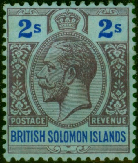 British Solomon Islands 1914 2s Purple & Blue-Blue SG34 Fine & Fresh MM . King George V (1910-1936) Mint Stamps