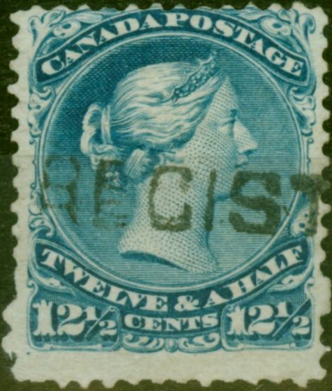 Valuable Postage Stamp Canada 1868 12 1/2c Pale Dull Blue SG60c Fine Used