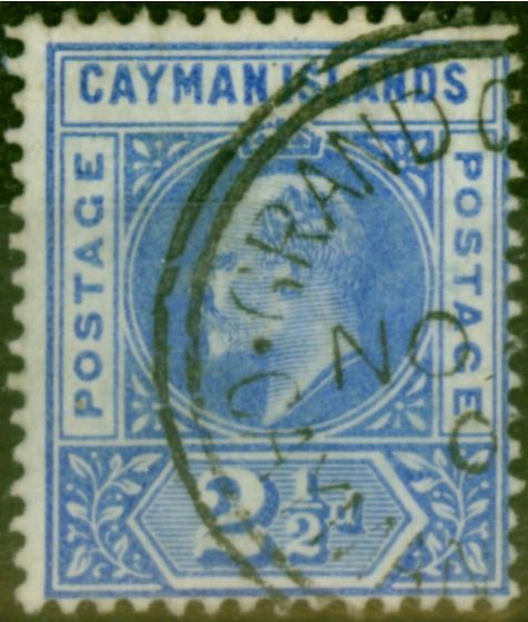 Rare Postage Stamp Cayman Islands 1902 2 1/2d Bright Blue SG5 Fine Used