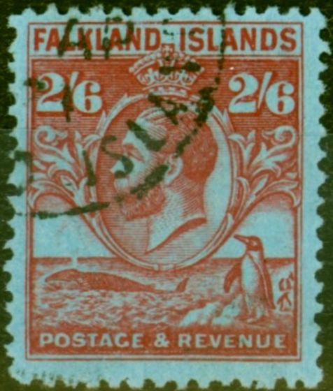 Collectible Postage Stamp from Falkland Islands 1929 2s6d Carmine-Blue SG123 Superb Used