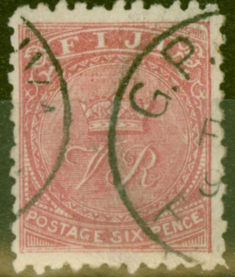 Collectible Postage Stamp from Fiji 1896 6d Brt Rose SG57b V.F.U