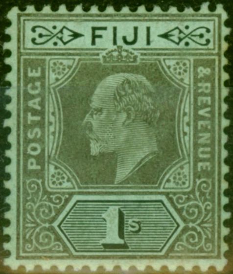 Collectible Postage Stamp Fiji 1911 1s Black-Green SG122 Fine MM