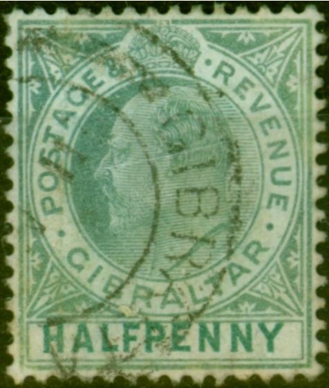 Valuable Postage Stamp from Gibraltar 1903 1/2d Grey-Green & Green SG46 Fine Used (2)