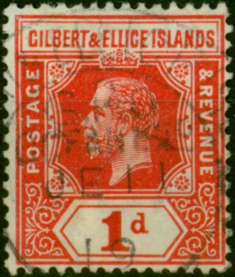 Gilbert & Ellice Islands 1912 1d Carmine SG13 Fine Used (2) King George V (1910-1936) Collectible Stamps