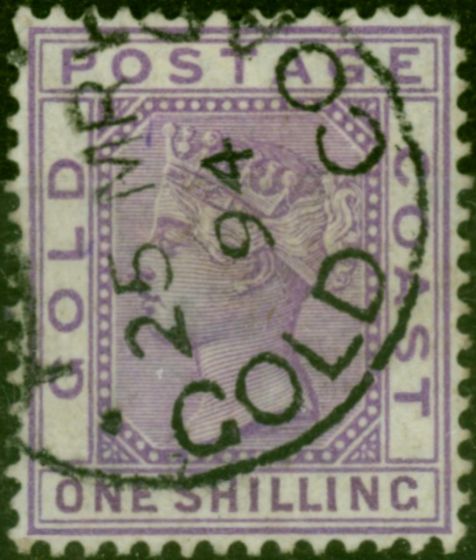 Collectible Postage Stamp Gold Coast 1888 1s Bright Mauve SG18a Fine Used