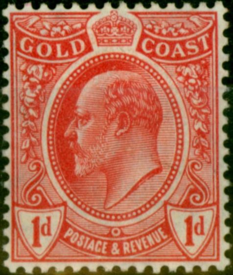 Rare Postage Stamp Gold Coast 1908 1d Red SG70 Fine & Fresh MM