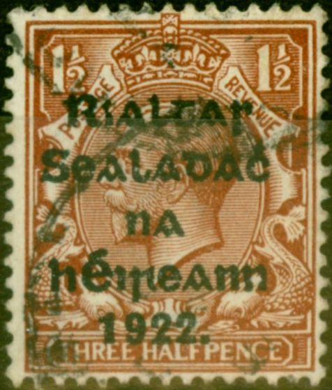 Old Postage Stamp from Ireland 1922 1/2d Red-Brown SG28 Harrison Fine Used