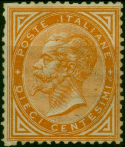 Italy 1863 10c Orange-Buff SG11b D.L.R Good Unused Rare CV £3500  Queen Victoria (1840-1901) Rare Stamps