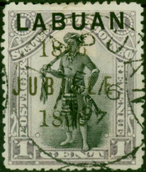 Labuan 1896 1c Black & Grey-Maive SG83 Fine Used . Queen Victoria (1840-1901) Used Stamps