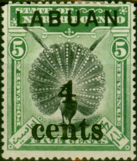 Valuable Postage Stamp Labuan 1904 4c on 5c SG129 Fine MM
