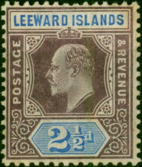 Leeward Islands 1906 2 1/2d Dull Purple & Ultramarine SG32 Fine MM King Edward VII (1902-1910) Valuable Stamps