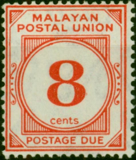 Malaya 1936 8c Scarlet SGD3 Fine LMM . King George V (1910-1936) Mint Stamps