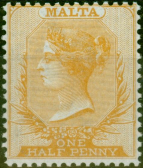 Collectible Postage Stamp Malta 1872 1/2d Orange-Buff SG8 V.F MNH