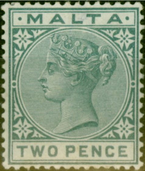 Collectible Postage Stamp Malta 1885 2d Grey SG23 Fine LMM