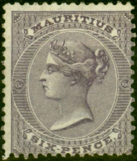 Valuable Postage Stamp from Mauritius 1863 6d Dull Violet SG63 Fine & Fresh Mtd Mint