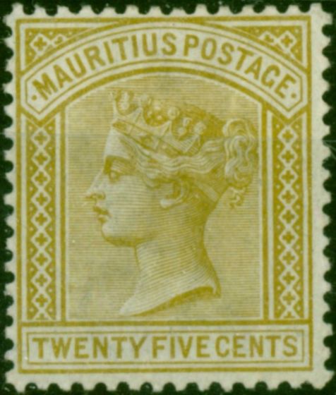 Mauritius 1883 25c Olive-Yellow SG110 Fine LMM. Queen Victoria (1840-1901) Mint Stamps