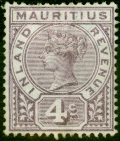 Collectible Postage Stamp from Mauritius 1896 4c Dull Purple SGR3 Good Unused