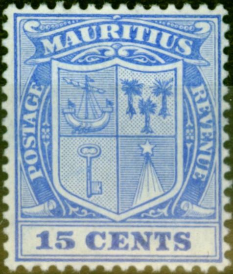 Collectible Postage Stamp from Mauritius 1910 15c Blue SG189 V.F Very Lightly Mtd Mint
