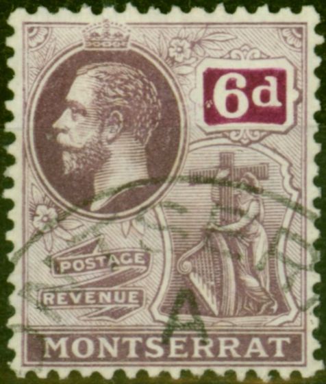 Valuable Postage Stamp Montserrat 1916 6d Dull & Deep Purple SG55 Fine Used