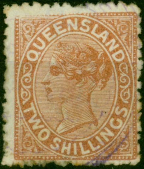 Queensland 1889 2s Pale Brown SG182 Good Used. Queen Victoria (1840-1901) Used Stamps