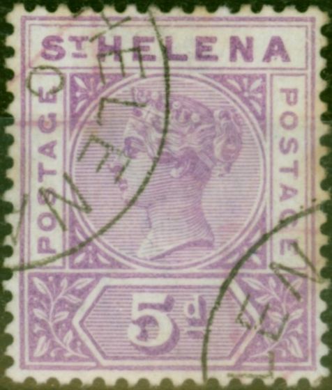 Rare Postage Stamp St Helena 1896 5d Mauve SG51 Good Used Stamp